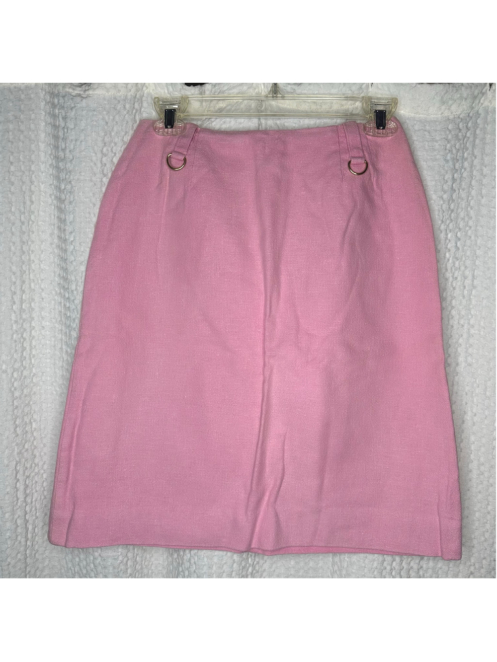 Vintage 60s 70s Four Corners Pastel Pink Ring Tab A-Line Skirt 25" Waist XS